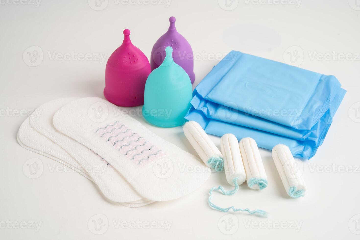 Sanitary hygiene for women menstrual period cycle protection. photo