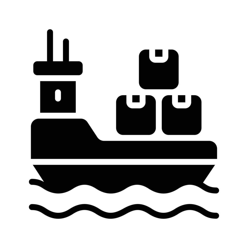 Easy to edit glyph icon of international cargo ship vector