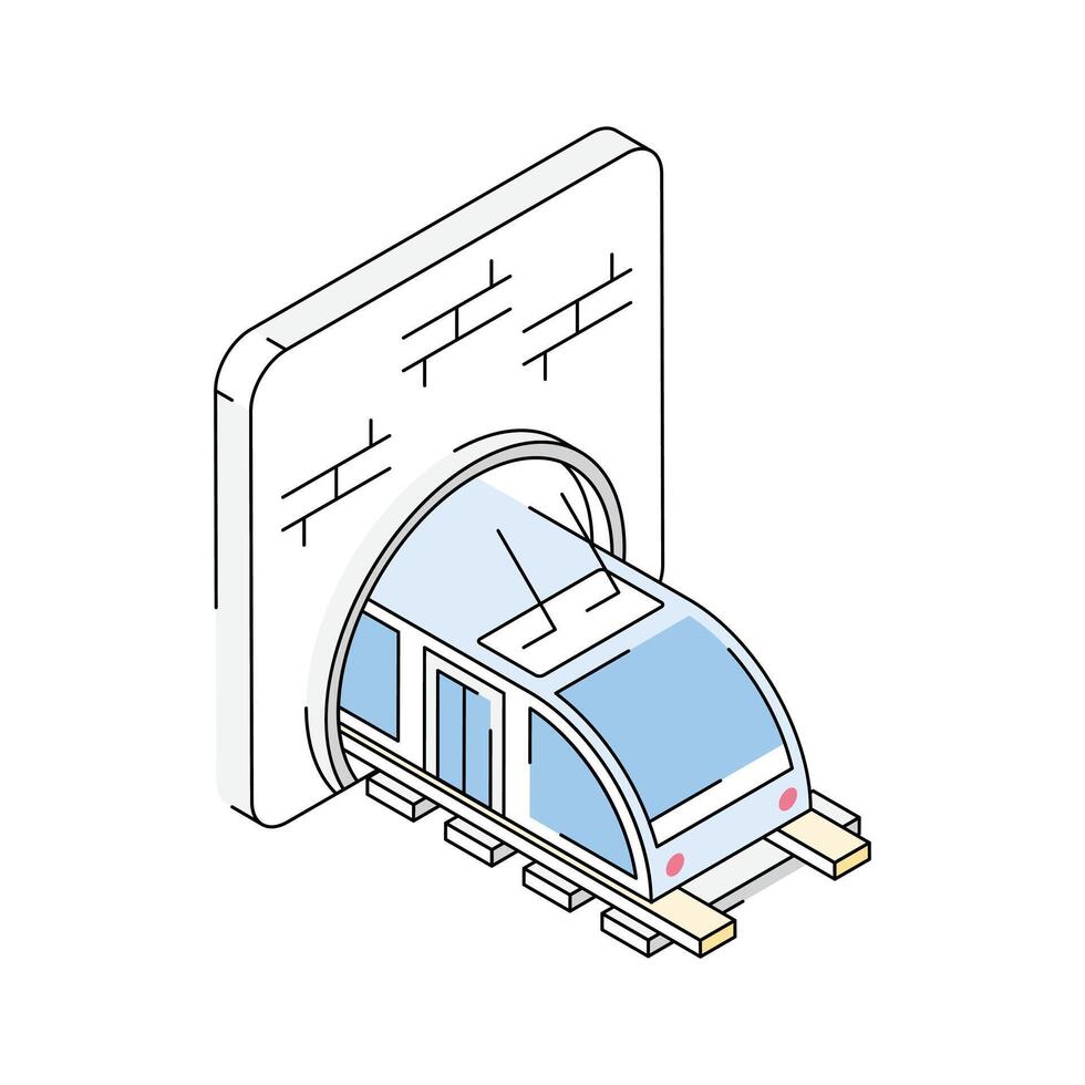 A visually engaging isometric icon of underground tunnel vector