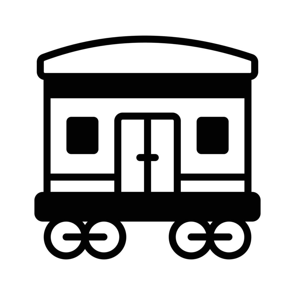Premium glyph icon of detailed train carriage. vector