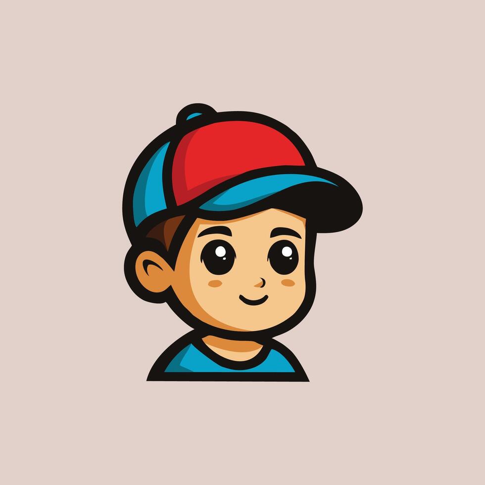 A cartoon boy wearing a baseball cap vector