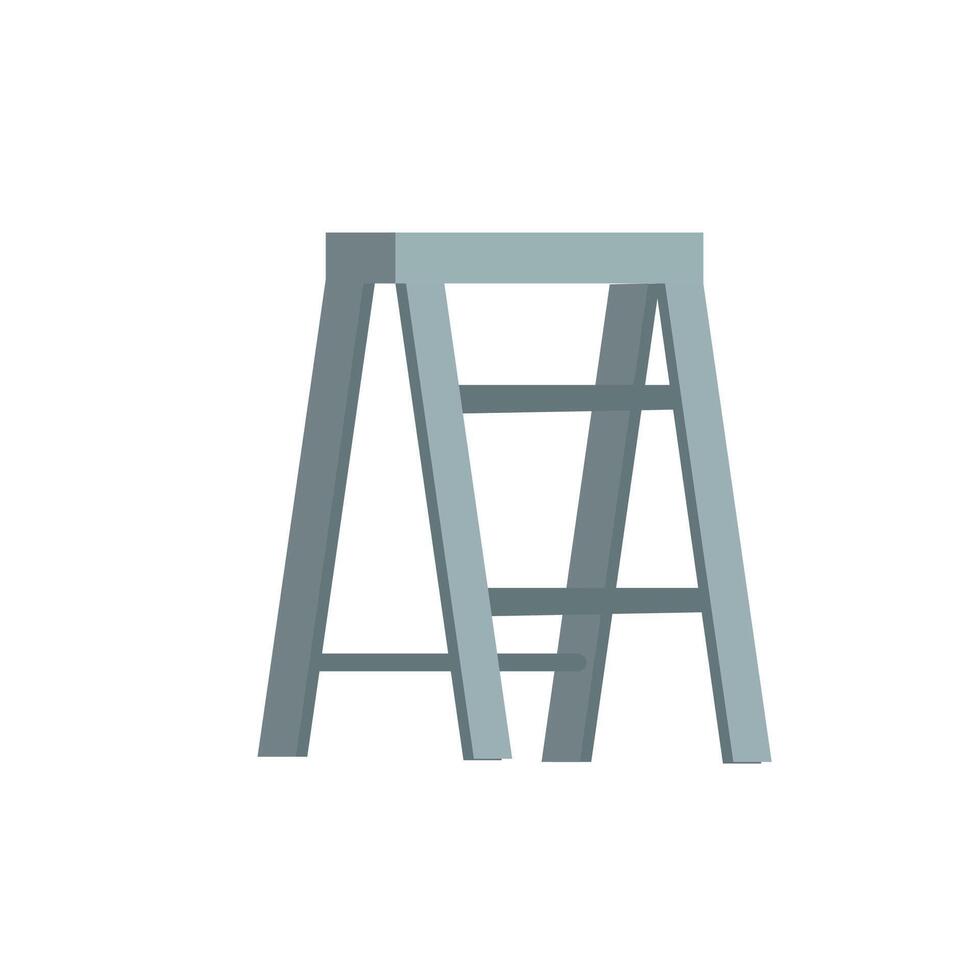 Illustration of a Gray Step Ladder vector