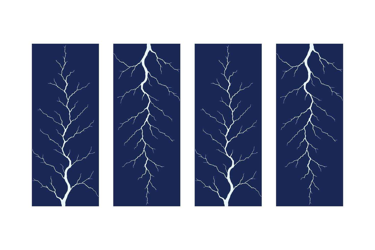 forked lightning classic jagged bolts vector