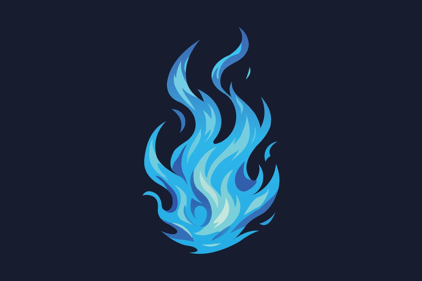 Blue flame illustration vector