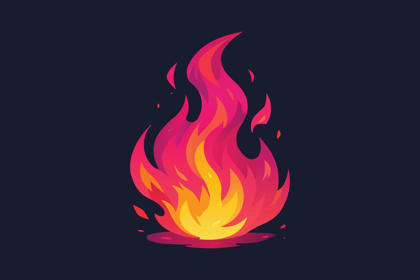 Colorful flame illustration on dark background vector