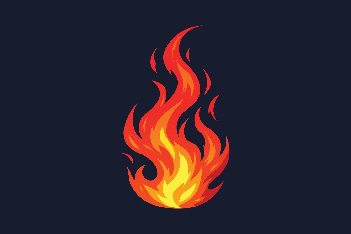Colorful flame icon illustration vector