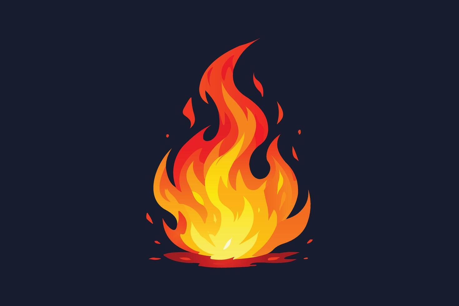 Vibrant stylized flame illustration vector