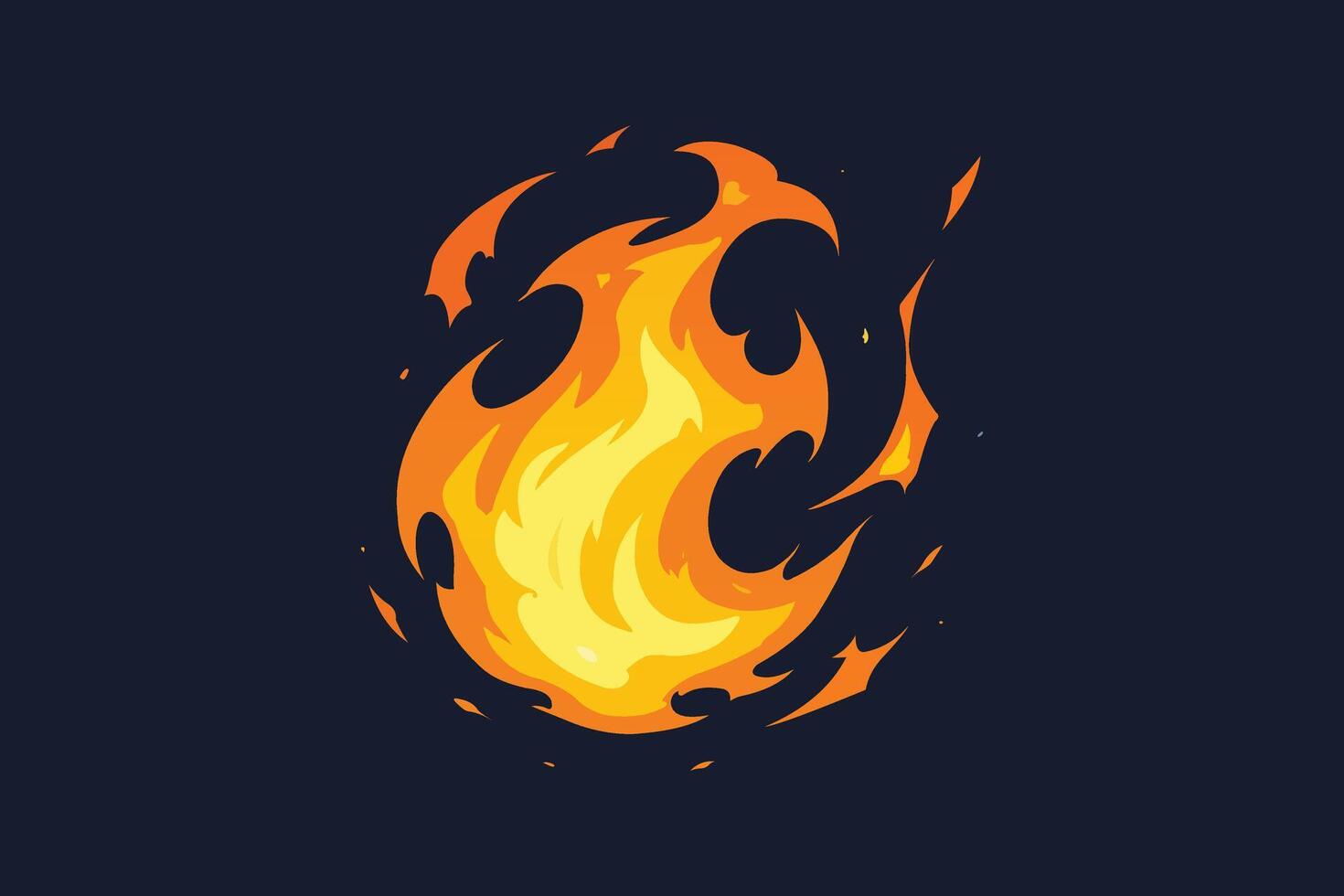 Illustration of vibrant orange fire vector