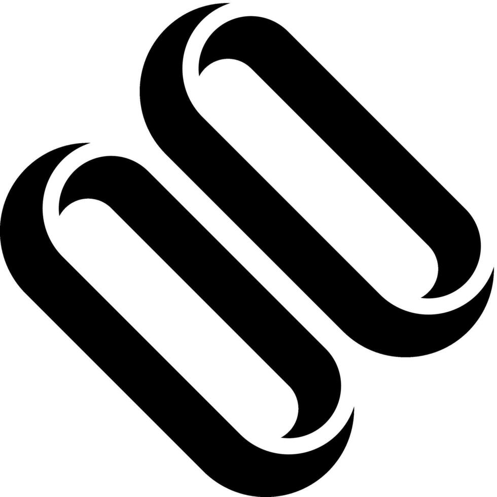 A black and white logo of two rings vector