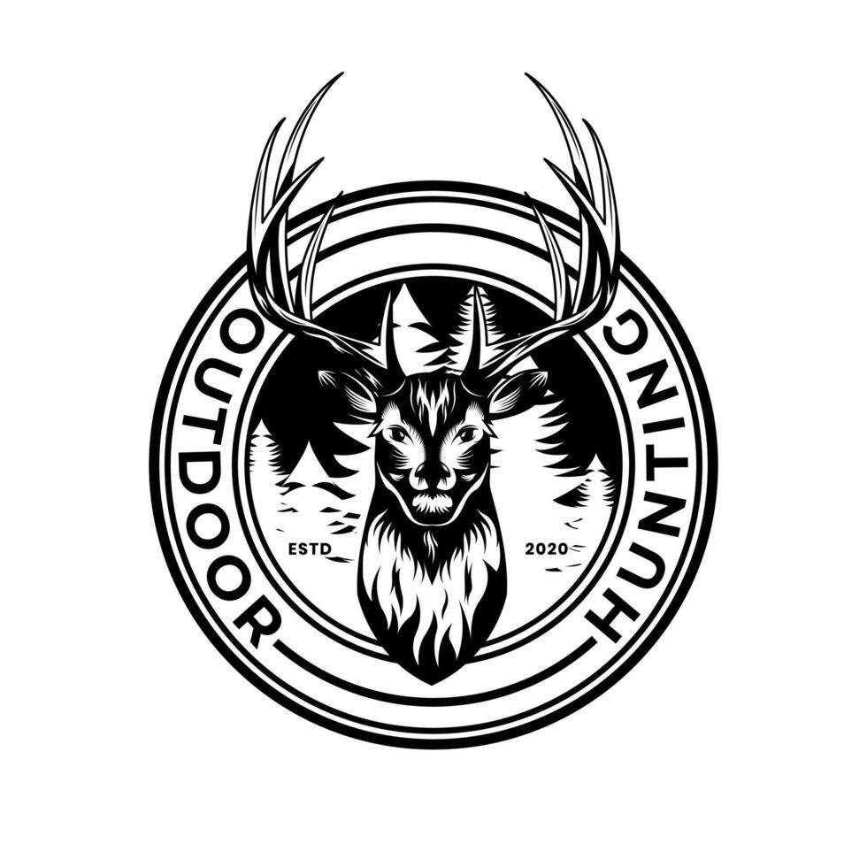 Logo Deer Hunt Circle vector