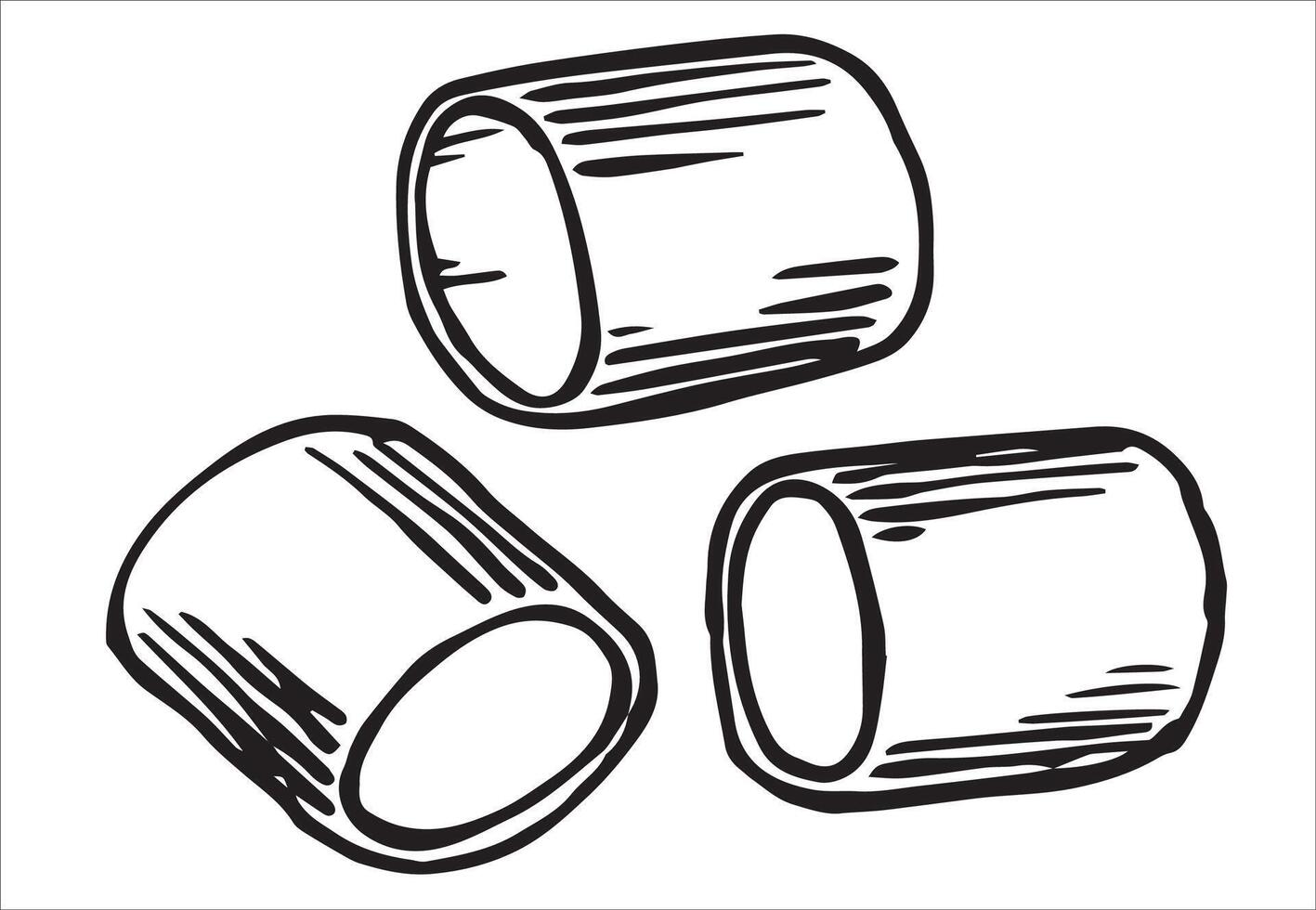 pasta rigatoni. illustration in doodle style vector