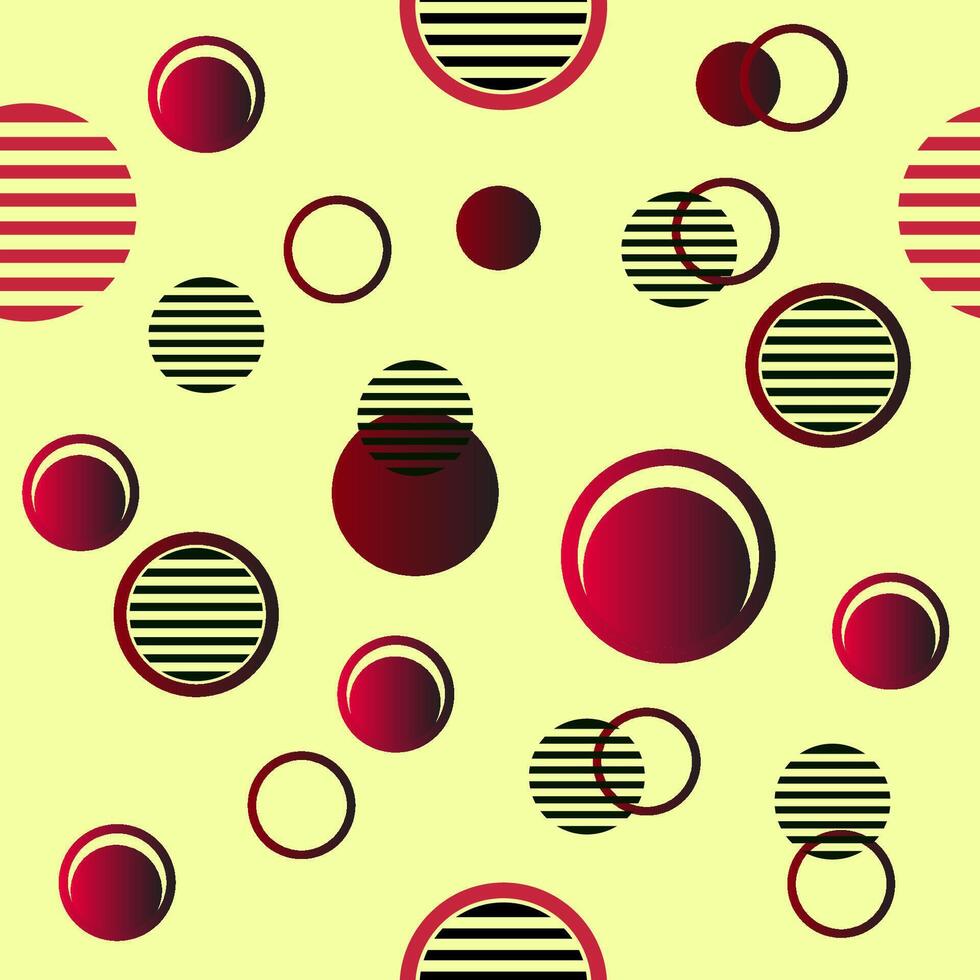 a pattern with red and black circles and stripes vector