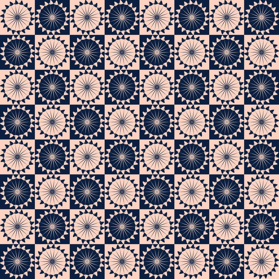 Navy and peach geometric pattern vector