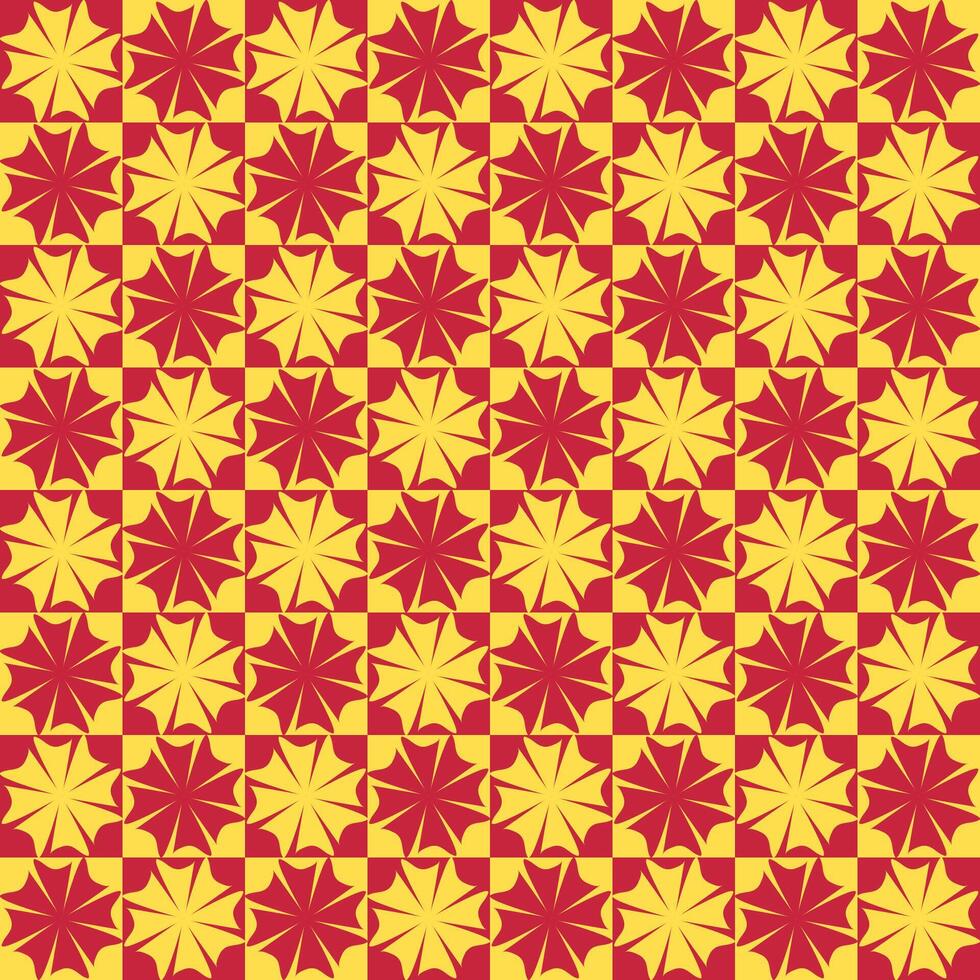 a red and yellow floral pattern vector