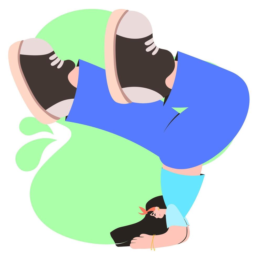 Character design with vibrant colors and unique pose vector