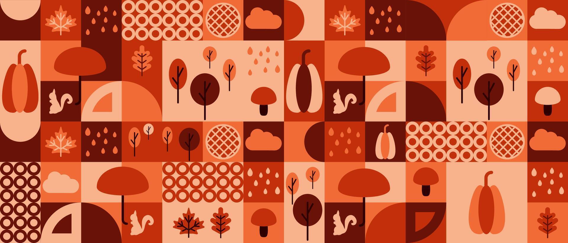 Abstract nature-themed geometric pattern vector
