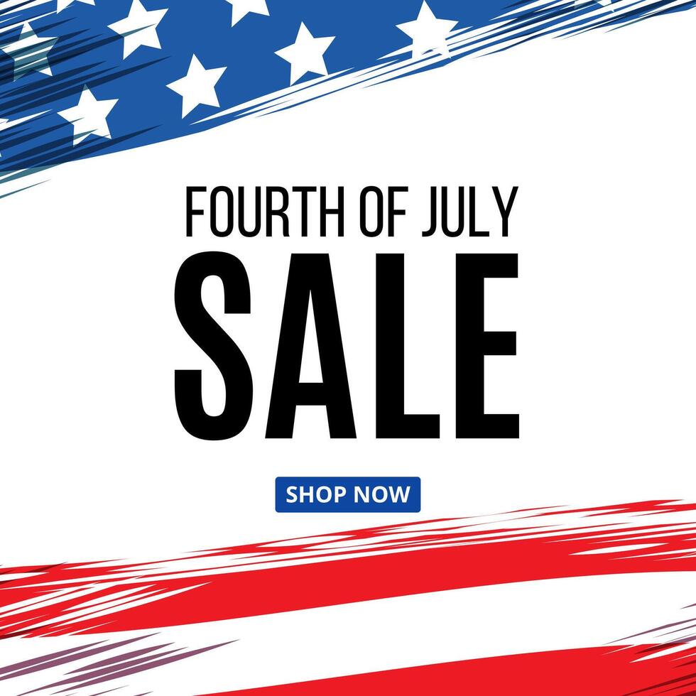 fourth of july sale banner with an american flag background vector