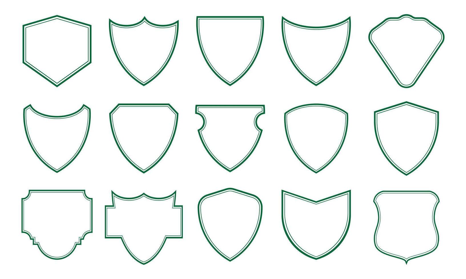 Shields icons set illustration isolated on white background for graphic and web design. vector
