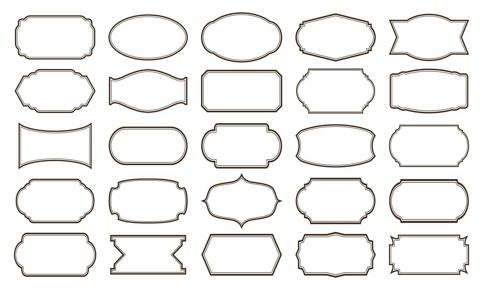 Set of frames illustration. Isolated on white background. vector