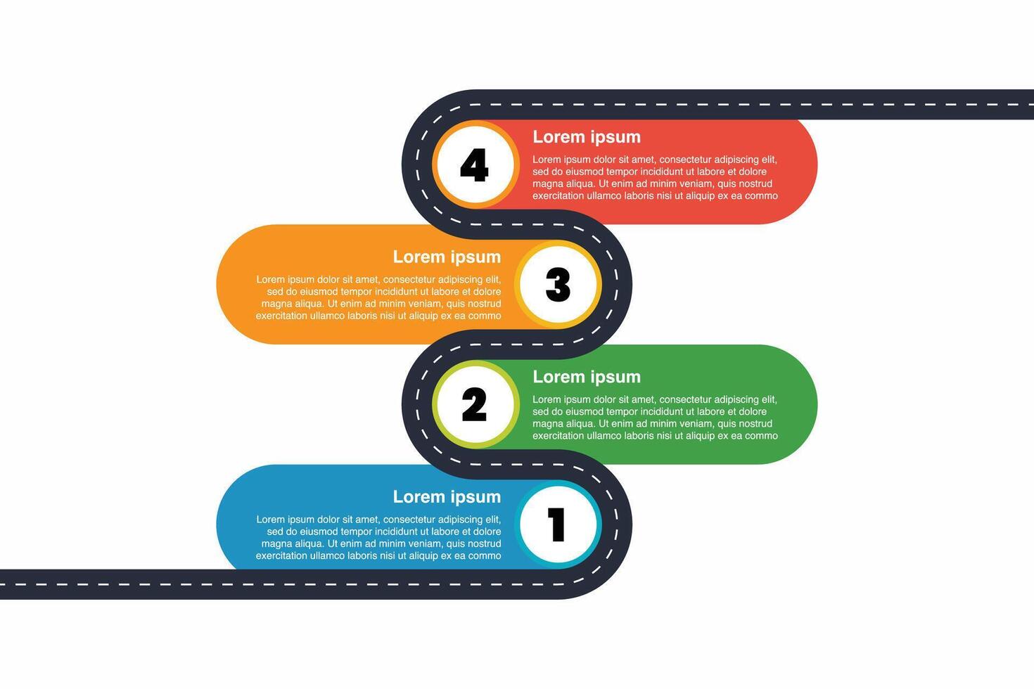 Road map infographic elements and space for data vector