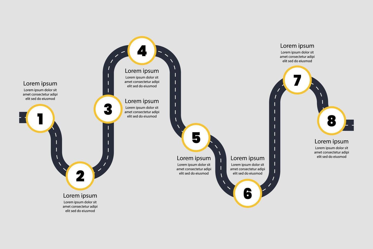 Roadmap infographic with steps process infographic for presentation vector