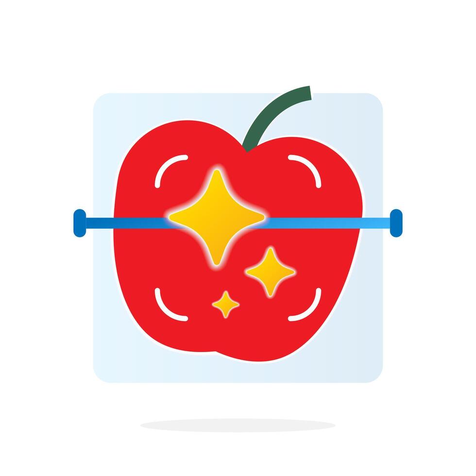 illustration of object recognition using AI technology. Smart scanning frame with artificial intelligence symbol. intelligent detection and recognition, or product identification vector
