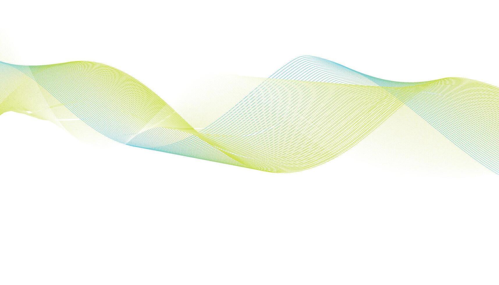 Light Green and Blue Abstract Wave Lines on White Background vector
