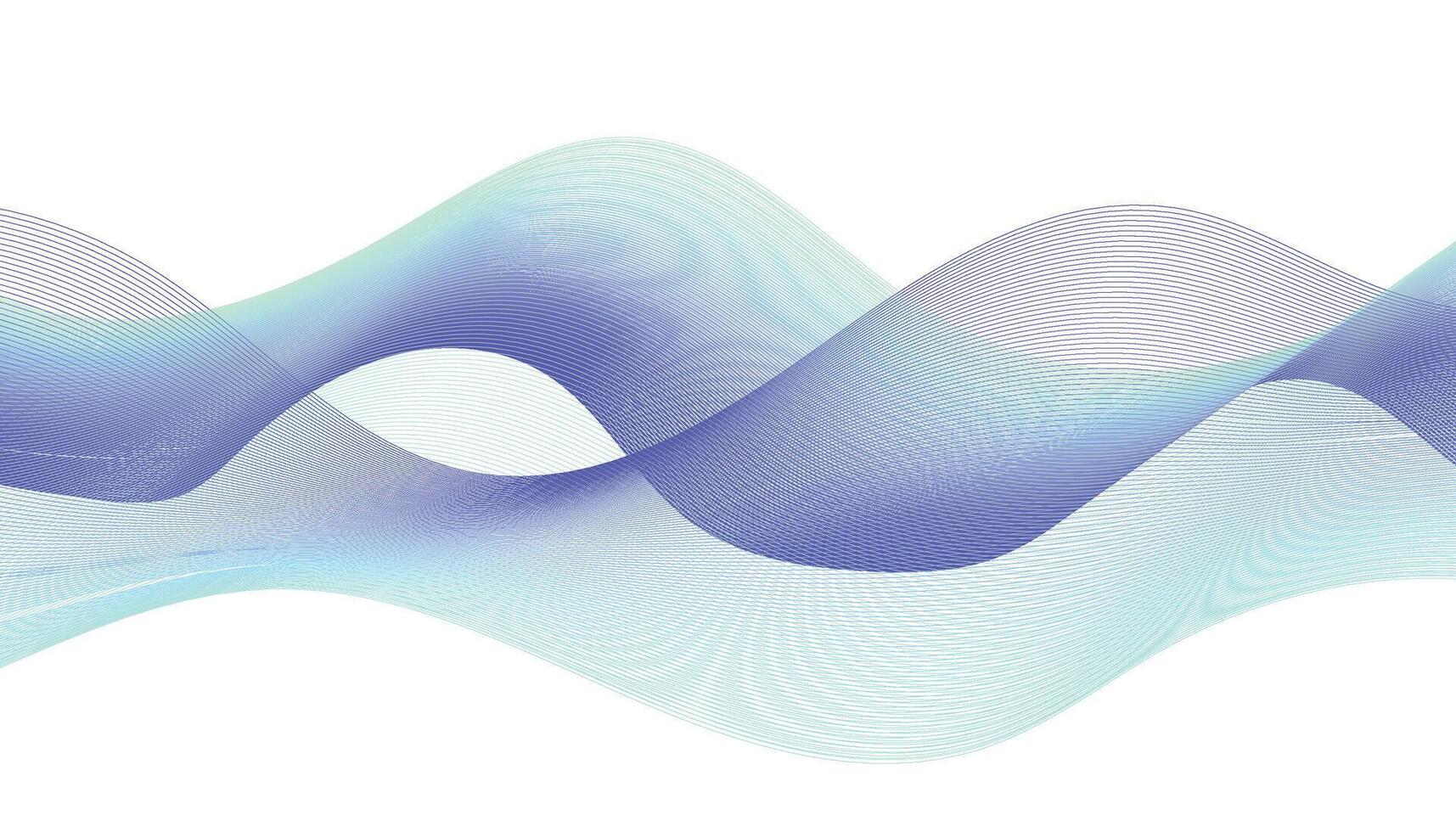 Abstract Wavy Lines in Blue and Teal Gradient on White Background vector