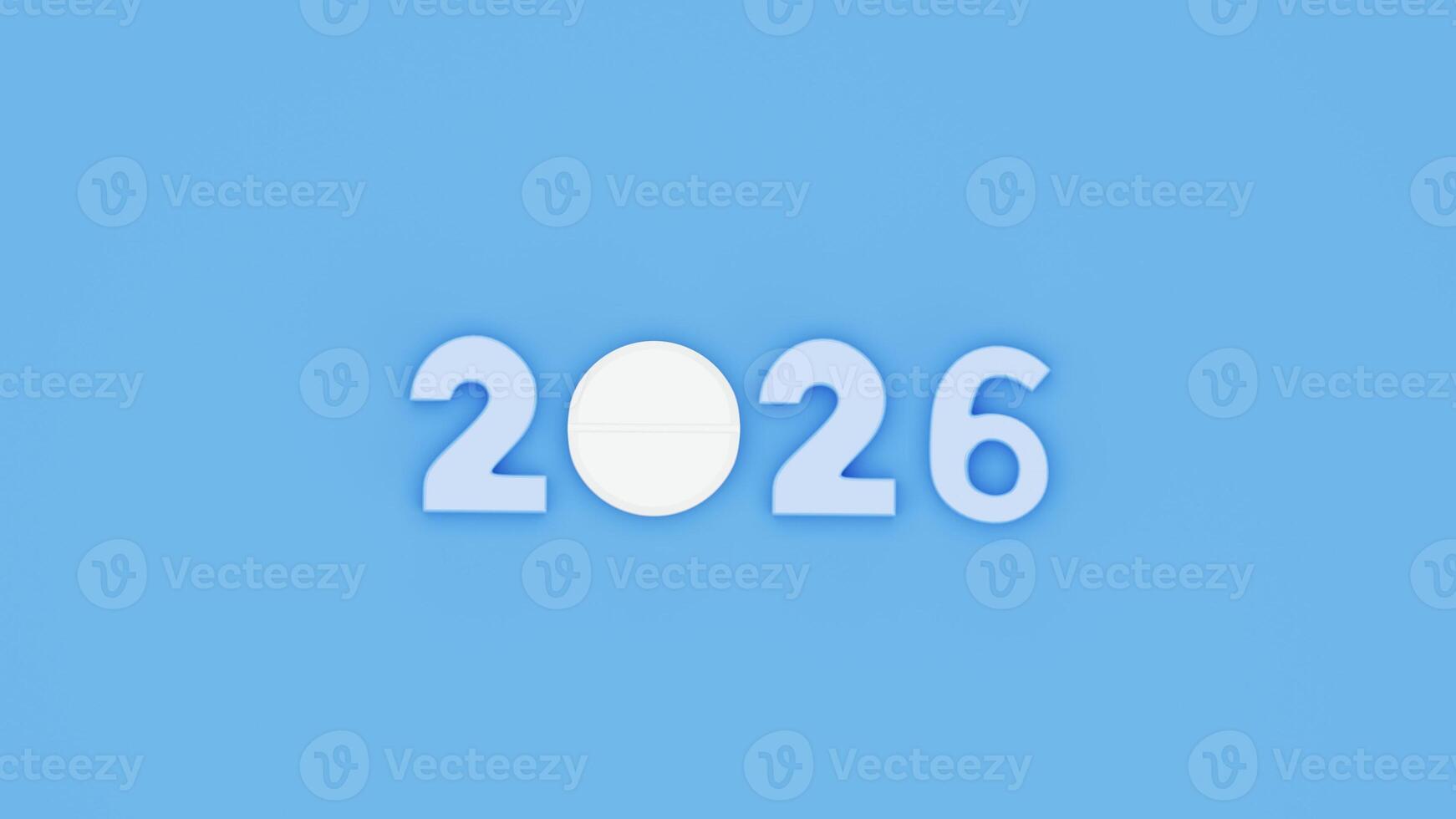 2026 3D render pill and number Healthcare and Pharmaceutical Trends for health technology innovation concept photo