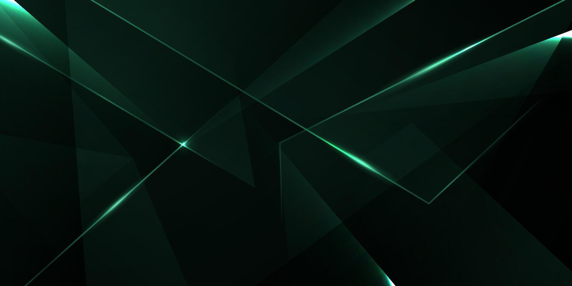 Abstract green background with triangles vector