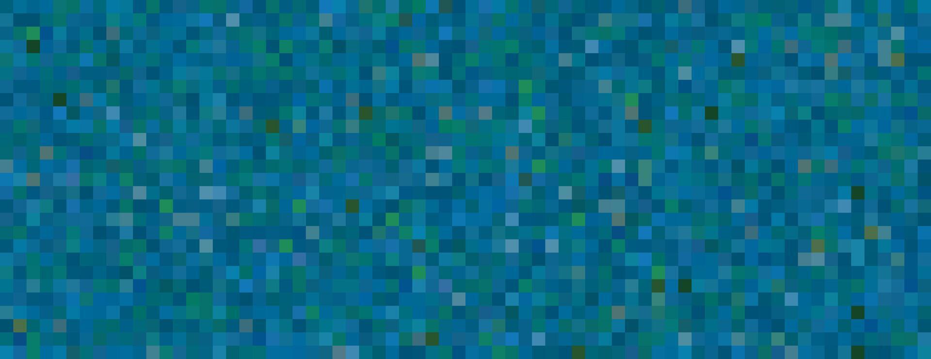 Pixelated water texture in 8-bit game style. Seamless blue background with wavy aquatic pattern. vector