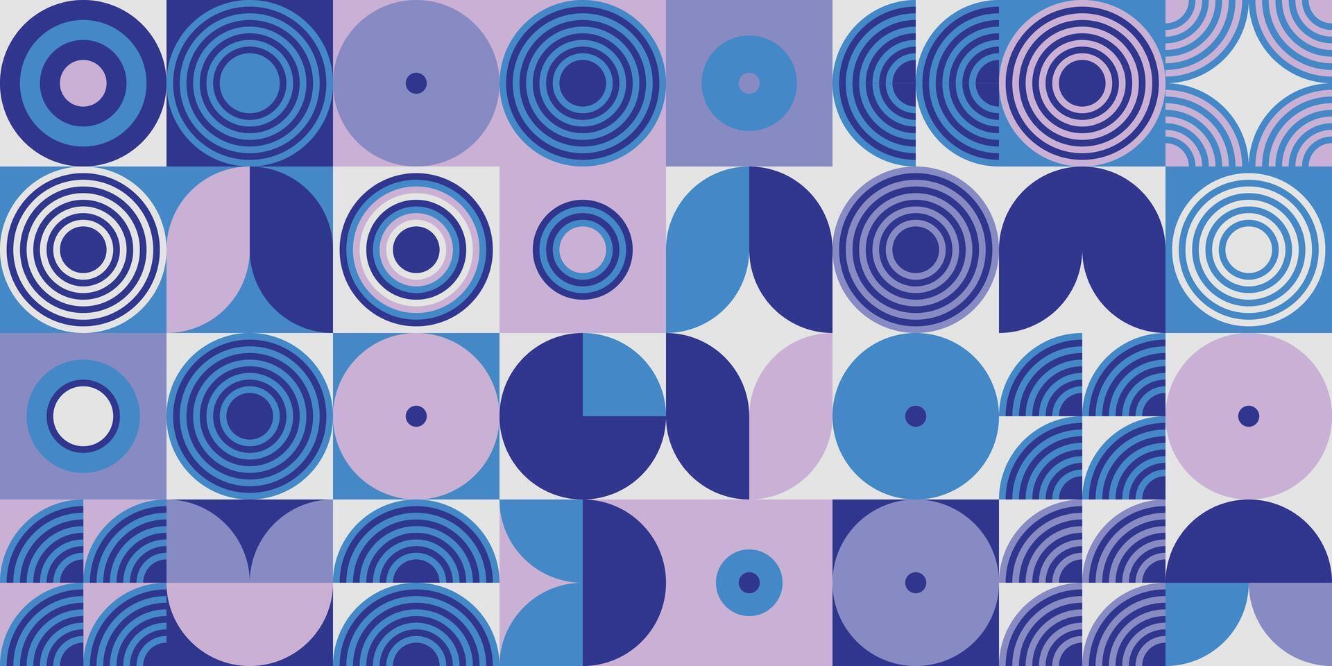 Geometric pattern with concentric circles and half-moons vector