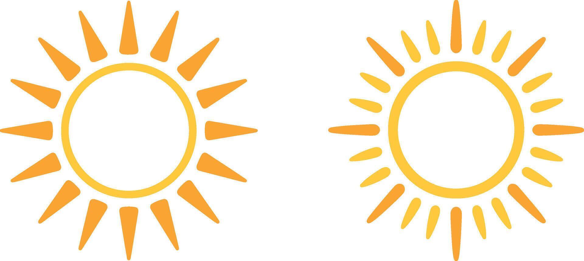 Cheerful sun icon set in bold modern flat style vector