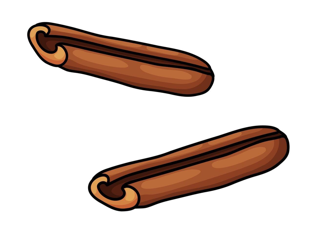 Two Cinnamon Sticks Hand Drawn Doodle vector