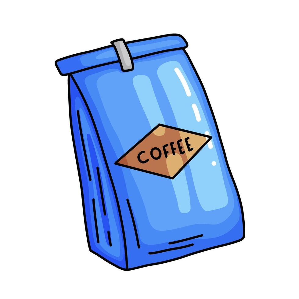 Coffee Bag Hand Drawn Doodle Illustration vector