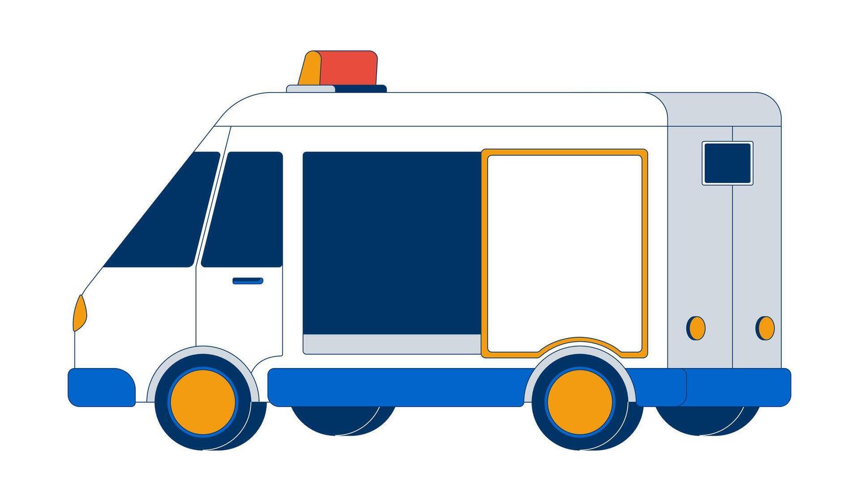 Secure armored bank transport van 2D cartoon object. Cash in transit truck. Valuables transfer transportation. Security vehicle isolated element flat clip art on white. Spot illustration vector