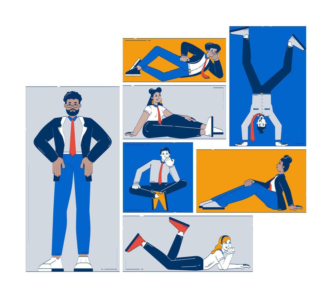 Vector people in various creative poses