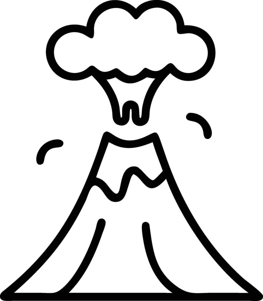 Volcano eruption magma lava mountain nature disaster geology volcanic ash smoke natural hazard concept icon vector