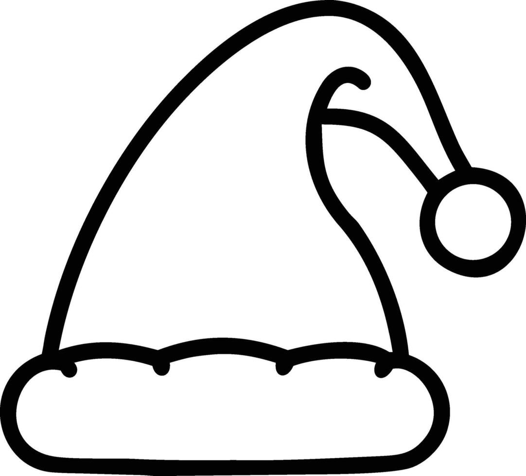 Outline santa hat christmas holiday season celebration winter xmas festive party december new year icon vector