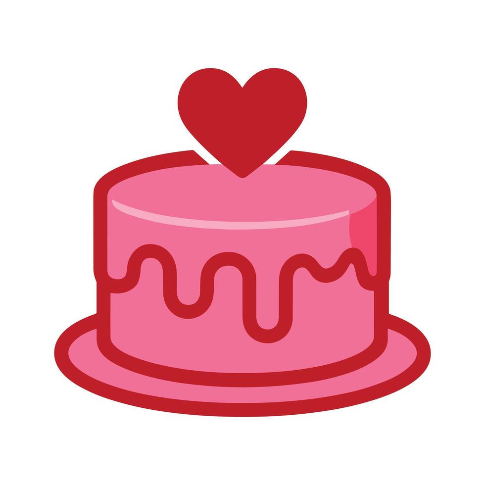 Love Cake Logo Romantic Dessert Icon Design vector