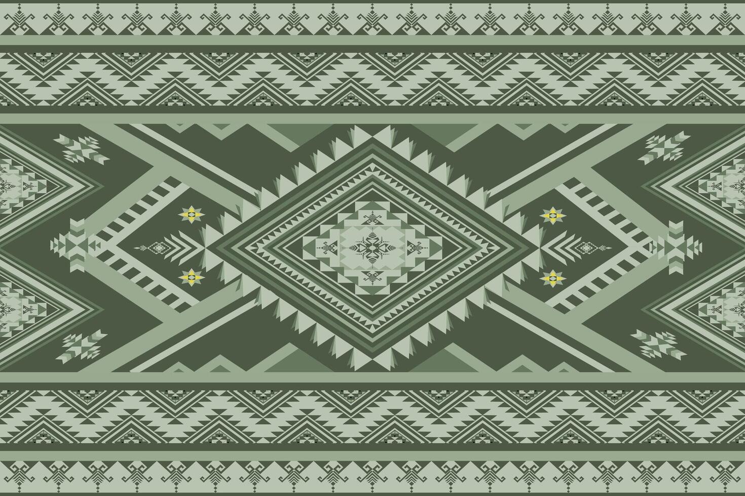Green native abstract geometric ethnic pattern for clothing, fabric, textile, silk vector