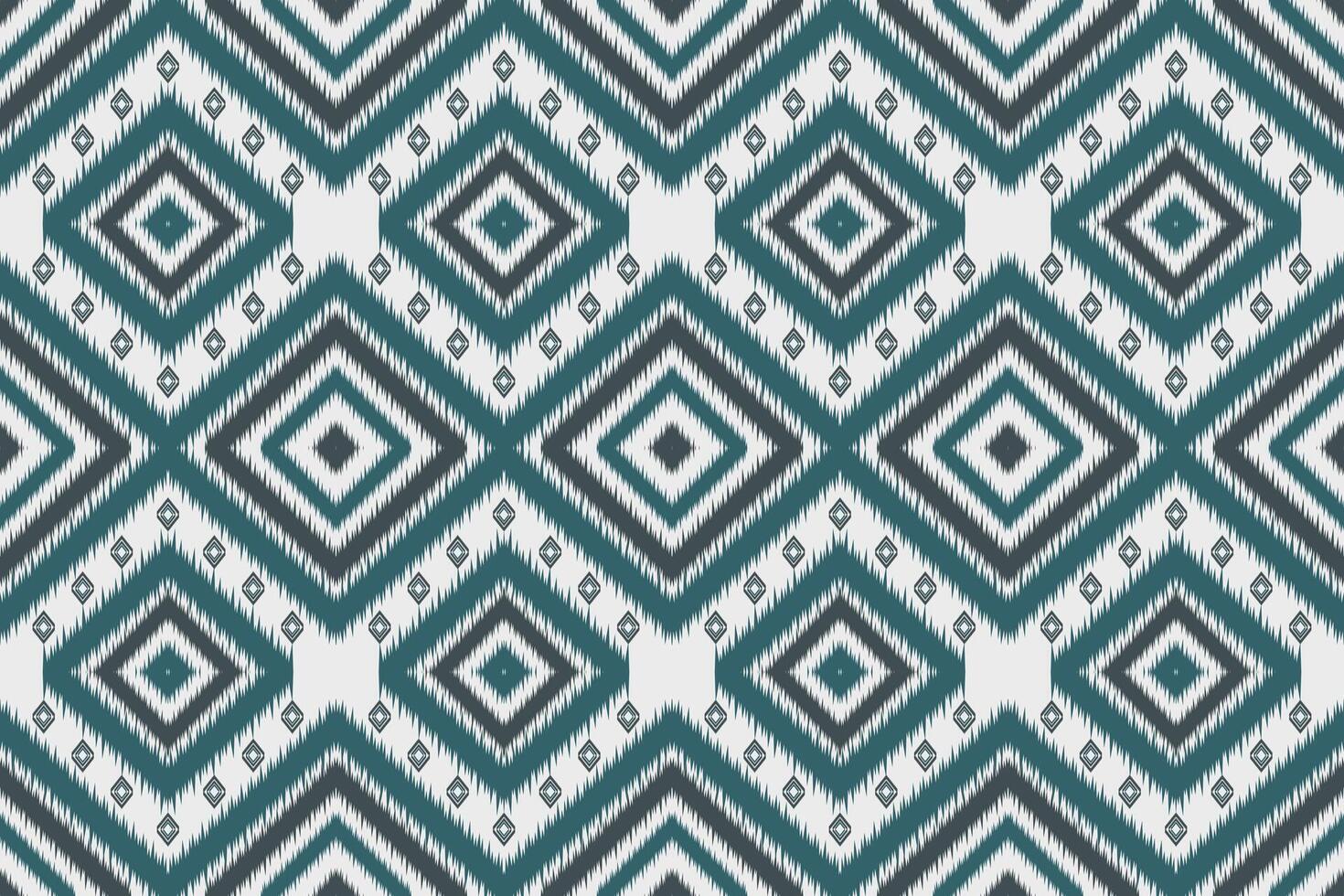 Native Abstract Ikat seamless green pattern background for fabric, silk, wallpaper vector