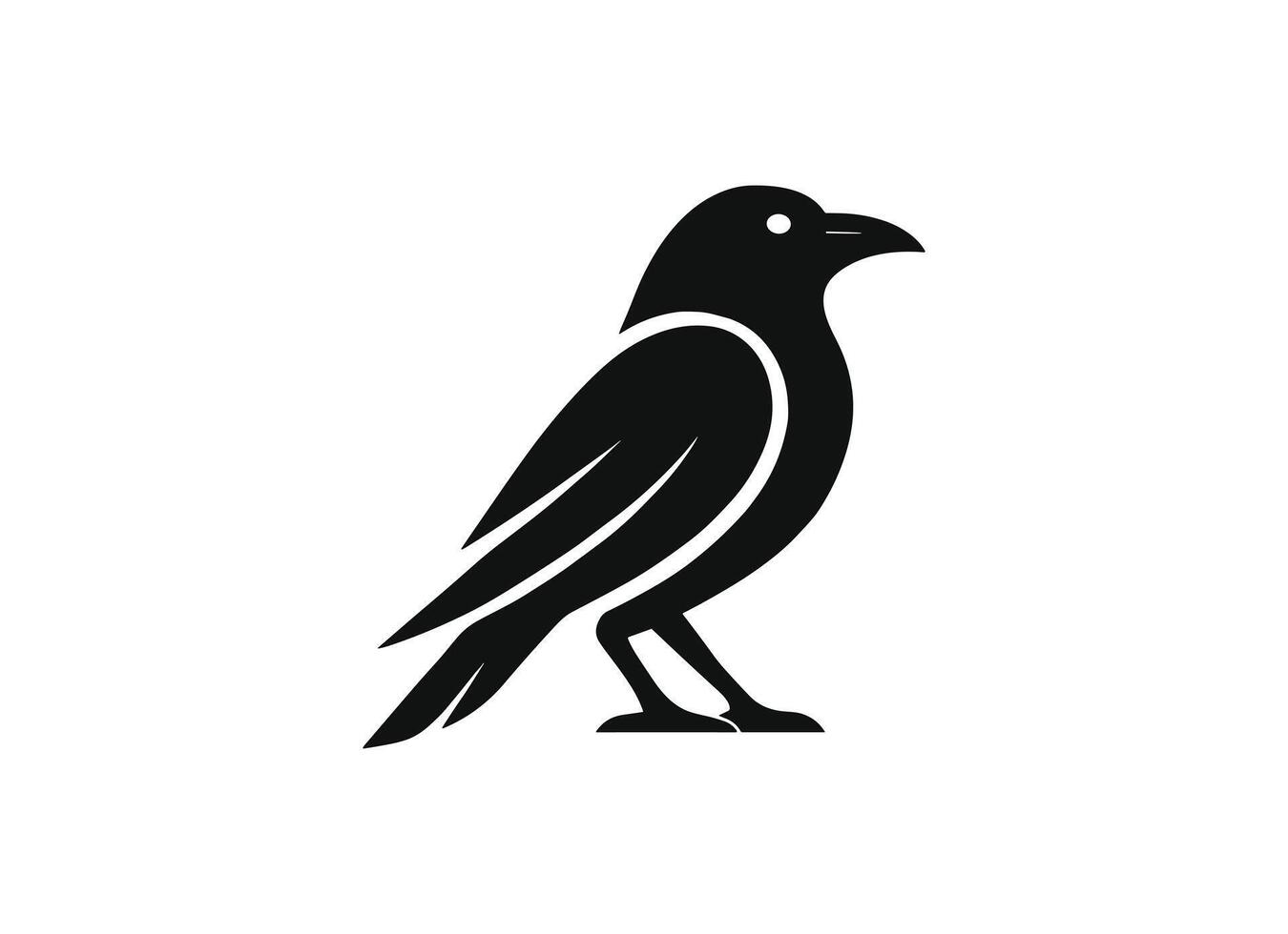 crow bird logo in minimalist black style for modern business branding vector