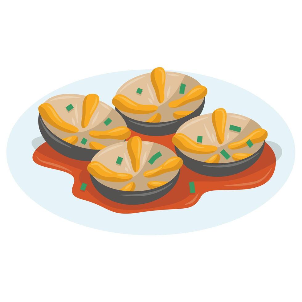 Baked Clams Appetizer vector