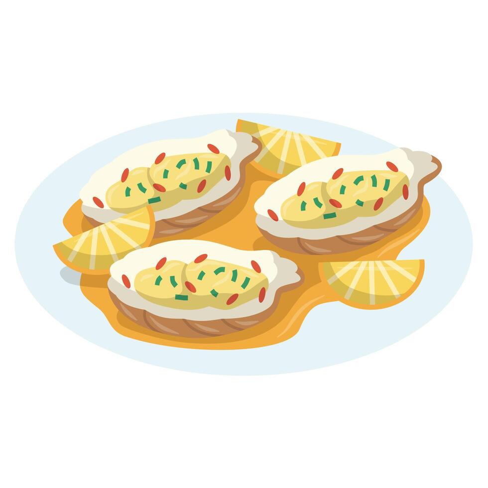 Baked Cheese Oysters vector