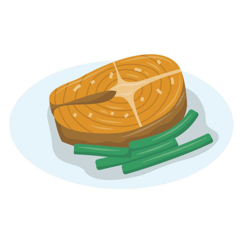Grilled Fish Steak vector