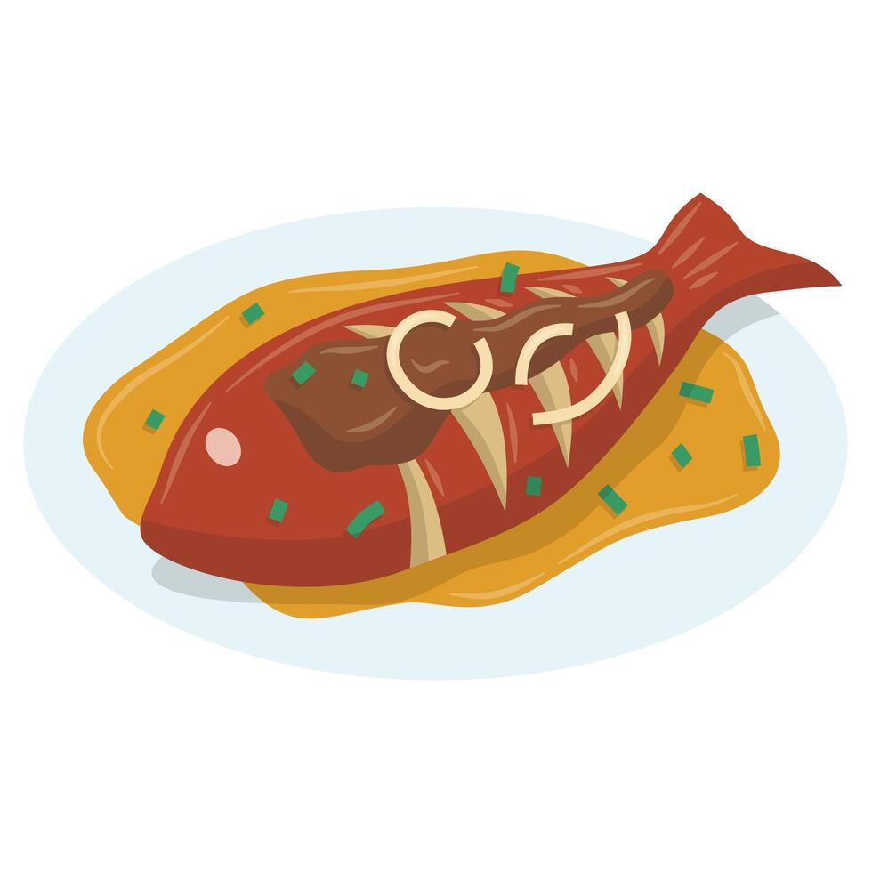 Steamed Whole Fish vector