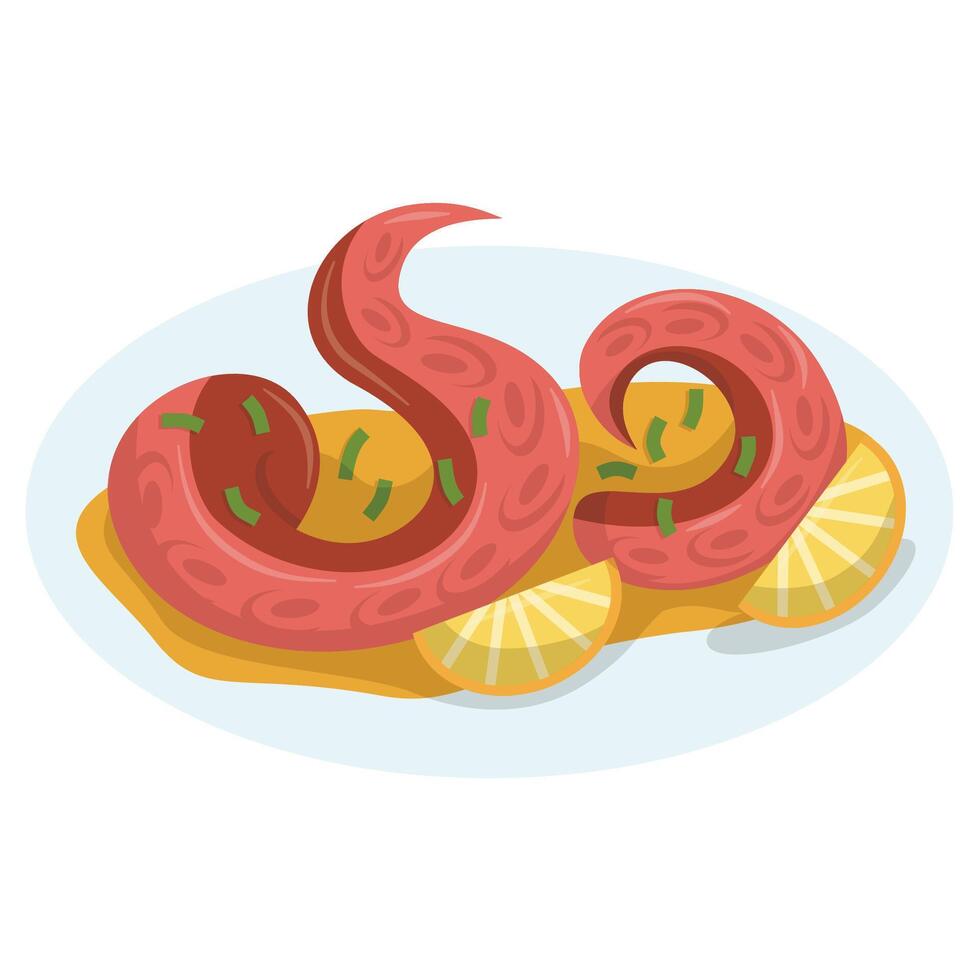 Grilled Octopus Tentacles vector
