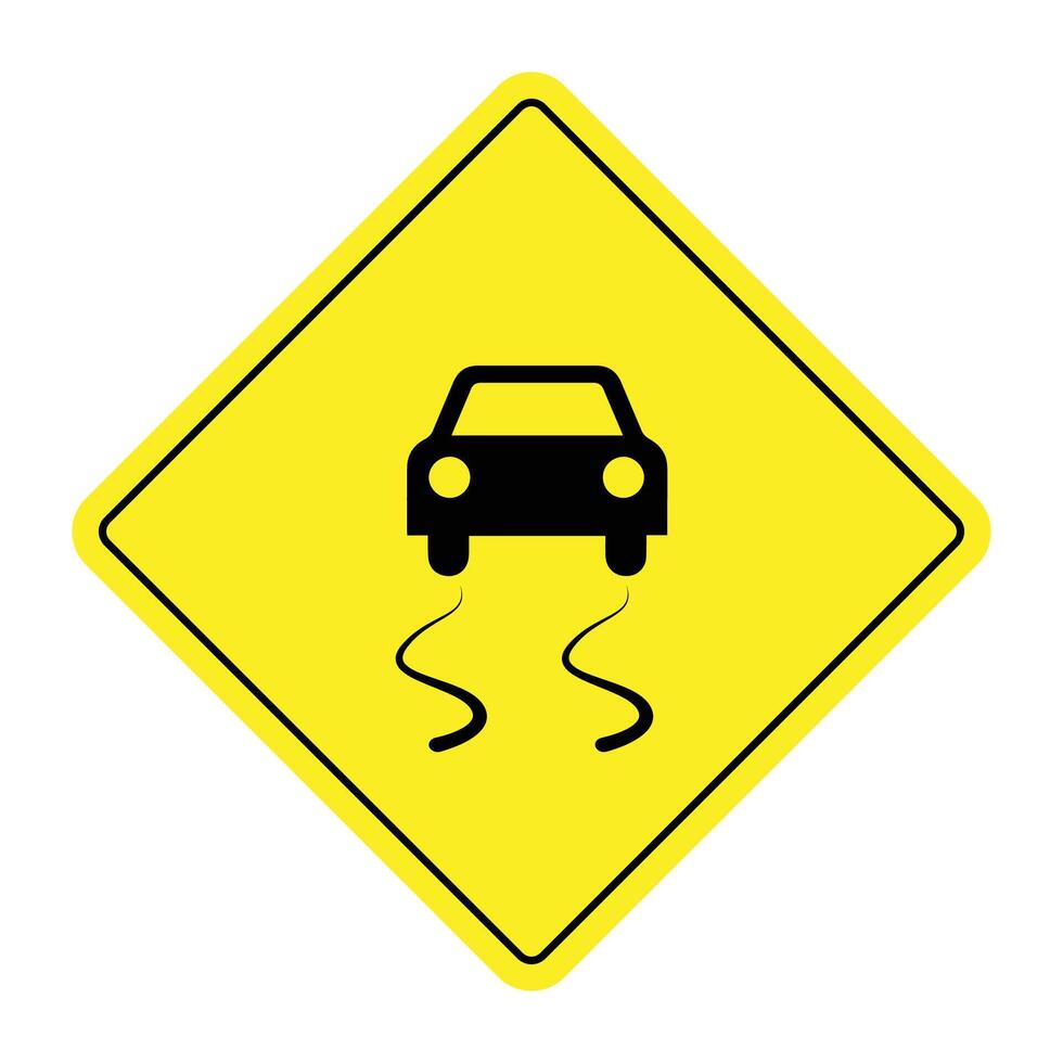 The Illustration of Slippery Road Warning vector