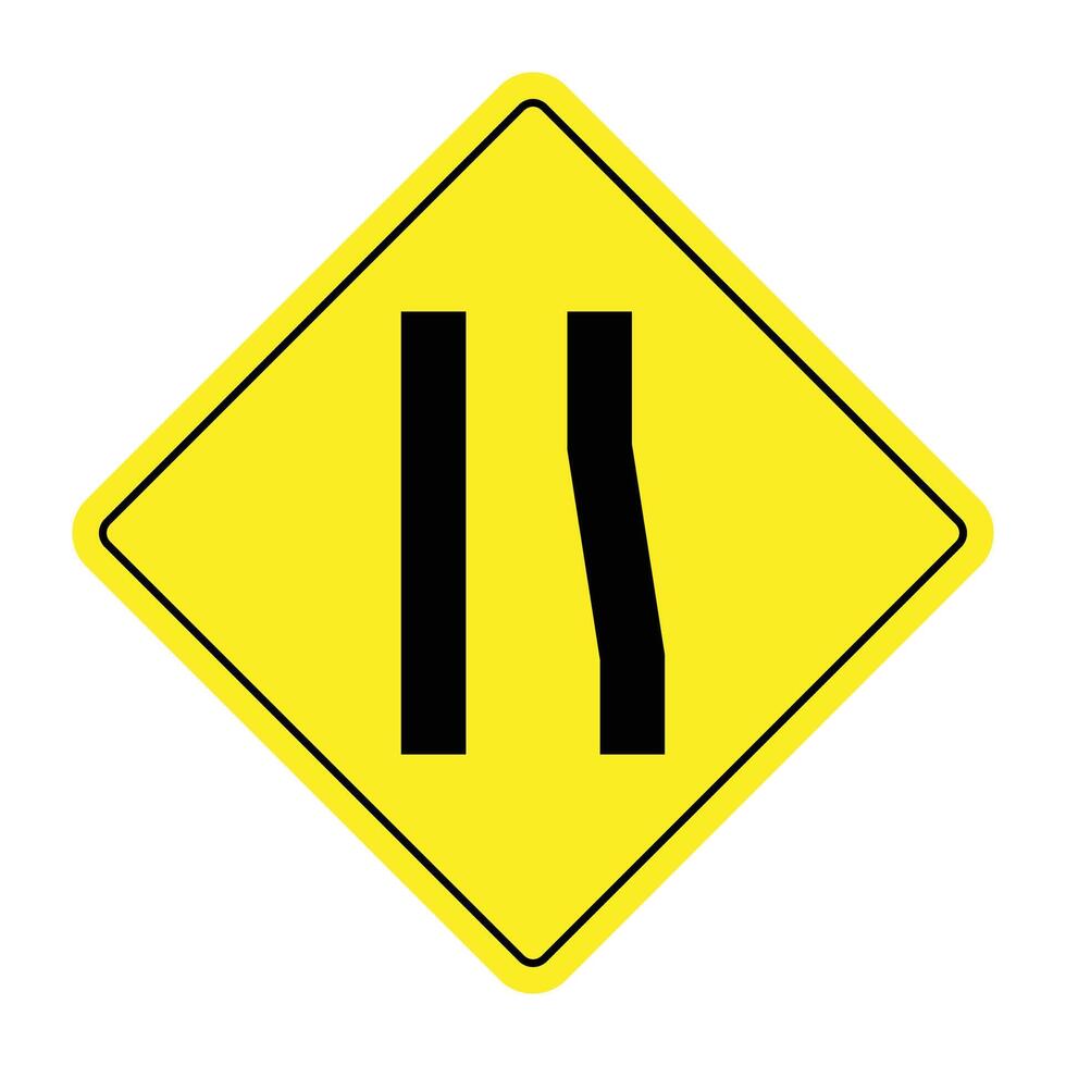 The Illustration of Road Narrow From Right vector